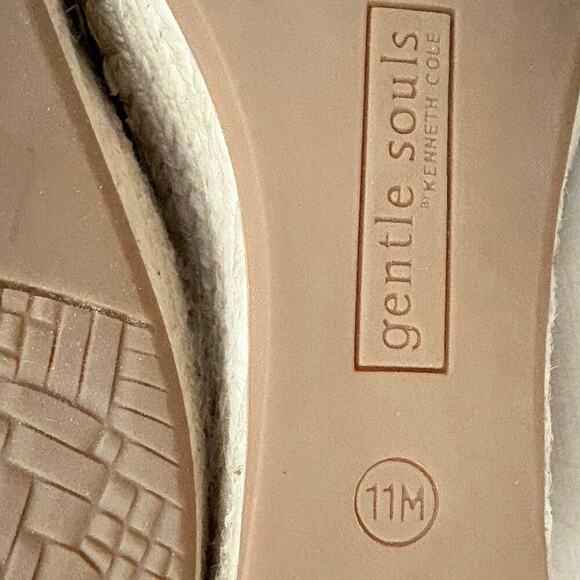 Gentle Souls by Kenneth Cole Butter Yellow Leather Wedge Espadrilles Sz 11M - Picture 6 of 11